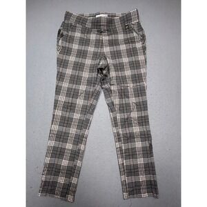 Rafaella Comfort Pants Plaid Grey White Brown Size 10 Womens